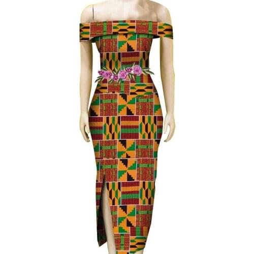 African Women Dress Off Shoulder Sexy Party Elegant Dress Ca Customize Size Dress