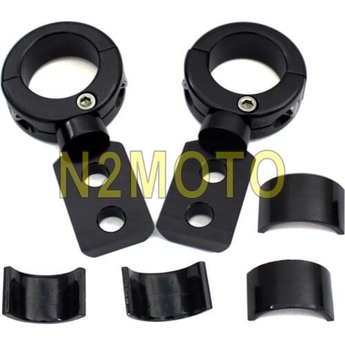 Aluminum Black Adjustable Fog Light Bracket 1" 7/8" Handlebar Clamp 1-1/4" Crash Bar Mouting Bracket Universal for Honda Suzuki
