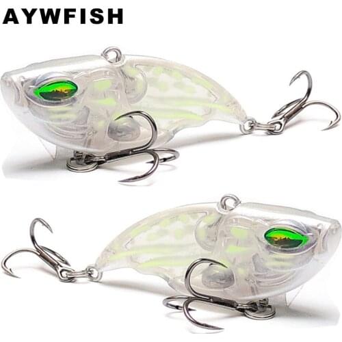 AYWFISH VIB 55mm 10.6g Hot Sale Small Lipless CrankBait ABS Hard Plastic Mini Wobblers Sinking Vibration Bait Bass Fishing Lure
