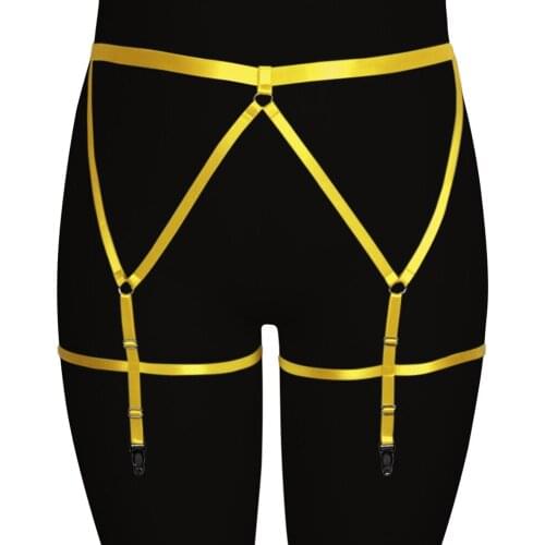 Bondage Body Harness Leg Garter Belt Waist Suspender Caged Punk Gothic Plus Size Lingerie Elastic Dance Cosplay Rave Plump Women