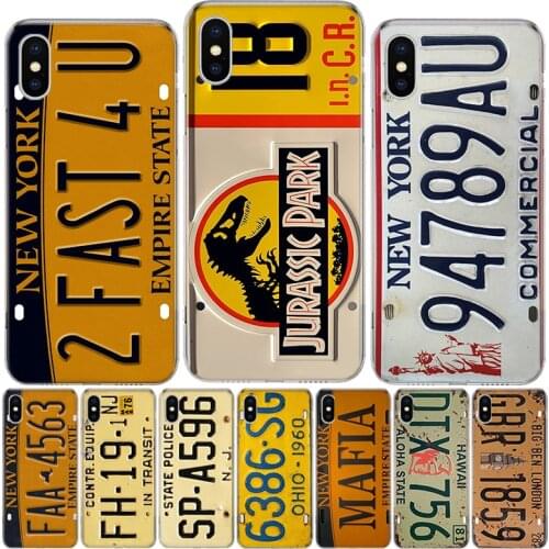 Funny License New York plate number Phone Case For iphone 12 MIni 11Pro MAX XS 8 7 6 6S Plus X 5 5S SE XR SE 2020 Cover Shell Co