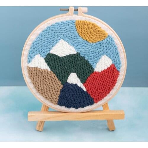 Scenery Series Poking Embroidery Material Package DIY Embroidery Kit Handmade Embroidered Supply Punch Needle Poked Kit Creative