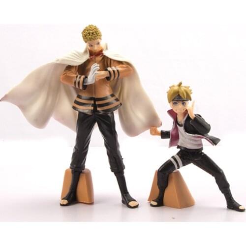 2Pcs Uzumaki Naruto Boruto Father and Son Figure Doll Action Anime Version Model PVC Statue Collectible Toys Gift