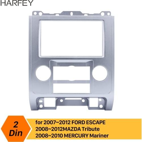Harfey Silver Car DVD Radio Fascia Frame Panel 2Din for 2007 2008 2009 2010 2011 2012 Ford Escape MAZDA Tribute MERCURY Mariner