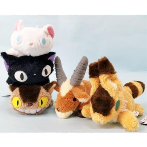 Kikis Delivery Service JIJI Cat Spirited Away Totoro Cat Bus Mononoke Fox Lili 17CM Plush Doll Keychain Toy Retail