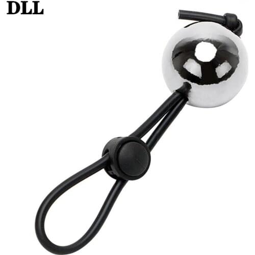 Penis Ring for Men Metal Ball Heavy Weight Hanger Stretcher Penis Extender Enlargement Cock Ring Male Chastity Device Sex Toys
