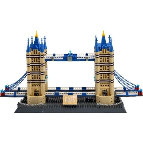 Building Blocks The Tower Bridge of London Model Twin Bridge Construction Street View Toys World Famous Architecture Replica
