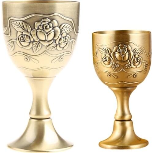13MA Metal Wine Glass European Style Antique Bronze Wine Cup White Russian Goblet