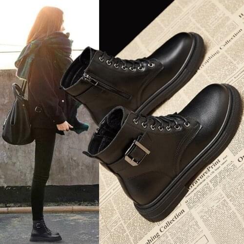 Fashion PU Leather casual shoes womens Fashion boots motorcycle shoes large shoes luxury shoes women designers ankle boots