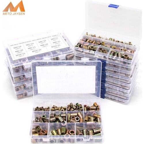 100pcs 150pcs 200pcs Zinc-Alloy Hex Drive Head Nut Set Wood Furniture M4 M5 M6 M8 M10 Zinc Plated Nuts Assortment Kit S37