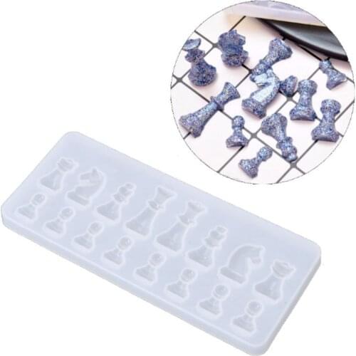 Resin Casting Molds Set by Garloy,2Pcs 3D Chess Clear Silicone Mold for Making