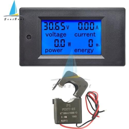 New LCD Digital Meter Multimeter 20A 100A AC 80-260V DC 6.5-100V Voltmeter Ammeter Voltage Current Power Energy Meter Detector
