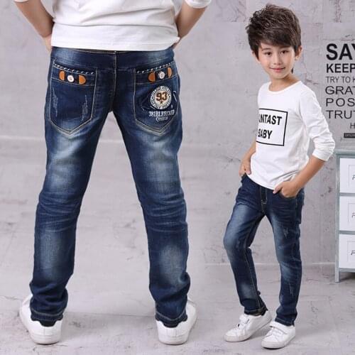 Autumn Spring Fashion Baby Boys Jeans For Kids Children Clothing Summer Boy Denim Regular Jeans Casual Pants Trousers 4-13 Year