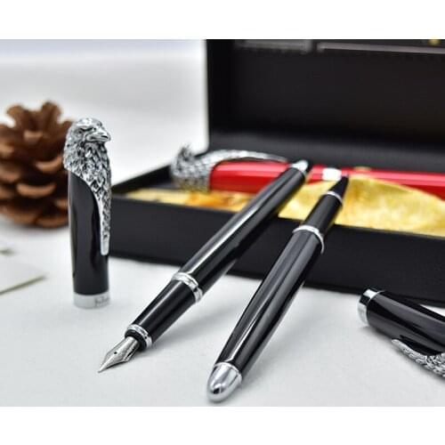 Gift FOUNTAIN Pen Luxury Eagle Design Clip Black Red Metal 0.5mm High-end Gift Pens for Business School Office Supplies