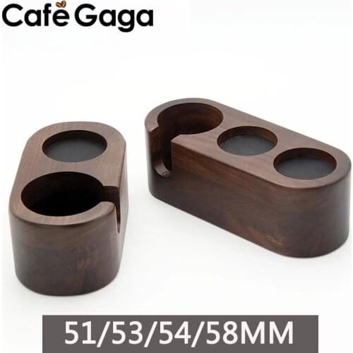 Beech Walnut Wood Espresso Distributor Mat Coffee Tamper Stand Support Base Rack Coffee Filter Holder Barista Tools Accessories