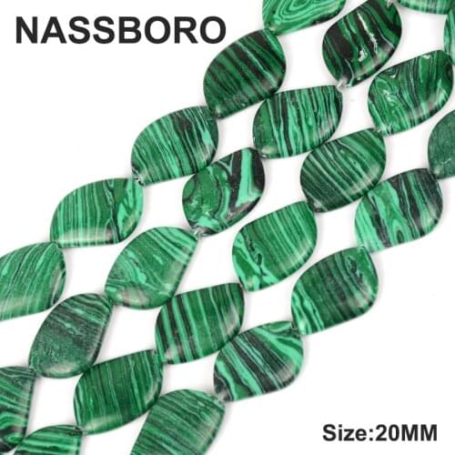 Polygon Green Malachite Peacock Stone Beads Loose Spacer beads For Jewelry making Charms bracelet DIY accessories wholesale Bead