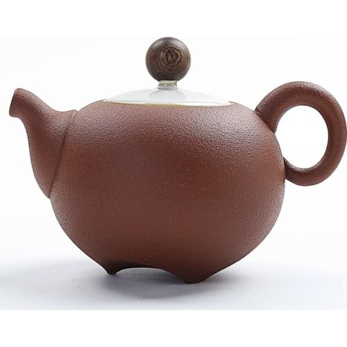 Handmade rough pottery Kungfu oolong puer ceramic teapot tea ceremony pot Chinese teaware