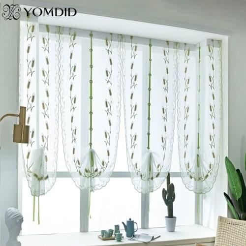 Curtains for Bedroom Jacquard Window Curtain Tulle Fabric Roman Modern Window Treatment Drawstring Curtain Embroidered Tulle