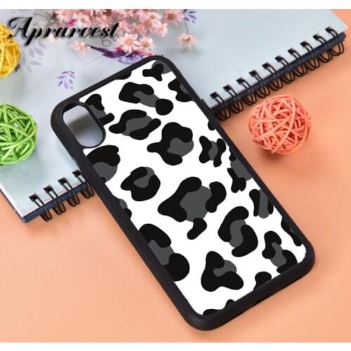 Aprarvest Black Leopard Print Silicone Rubber Phone Case Cover For iPhone 6 6S 7 8 PLUS X XS XR 11 12 MINI PRO MAX