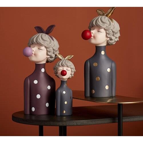 Nordic Decoration Home Girl Sculpture Statue Living Room Decor Resin Girl Satatues Office Decoration Accessories Modern Gifts