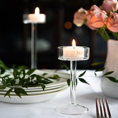 3piece Glass Candle Holder For Wedding Decorations Candlestick Candelabros Vintage Candle Stand Candle Holders Modern
