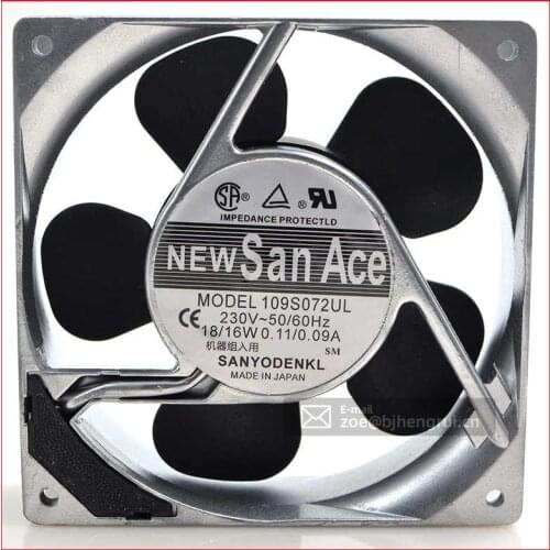 109S072UL original Japan 12CM 220V 18 / 16W 120 * 38MM aluminum frame AC fan