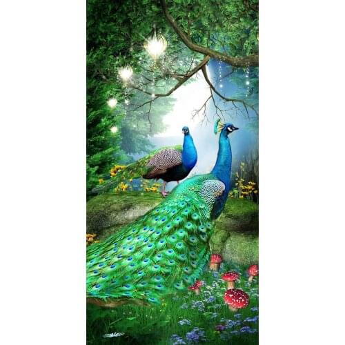 Forest peacock Animal Embroidery for Needlework Crafts14CT Counted Unprinted DIY Cross Stitch Kits Handmade Arts Wall Decor