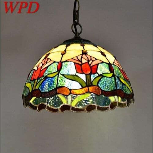 WPD Tiffany Pendant Light LED Lamp Modern Colorful Fixtures For Home Dining Room Decoration