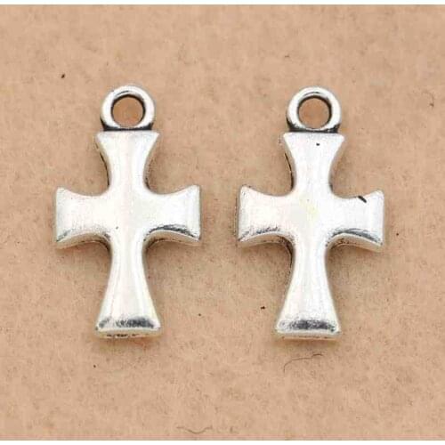 10pcs Antique Silver Plated Cross Charm Pendants for Jewelry Making Earrings Accessories DIY Jewelry Findings 17x10mm