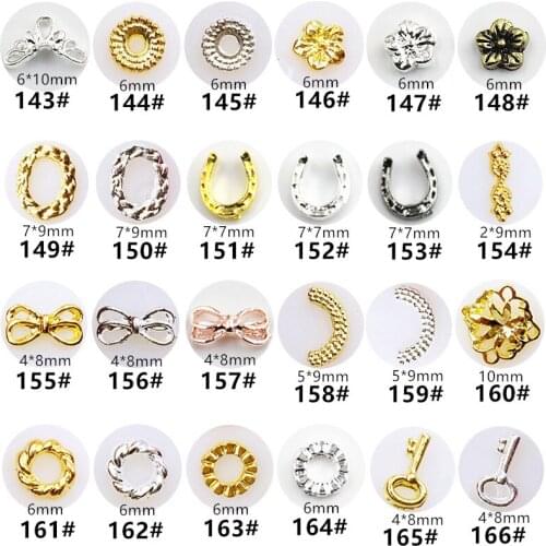 100pcs/pack Kawaii 3D Nail Deco Parts Korean Alloy Oval Circle Nail Art Accessories Charm Nail Material Supplies