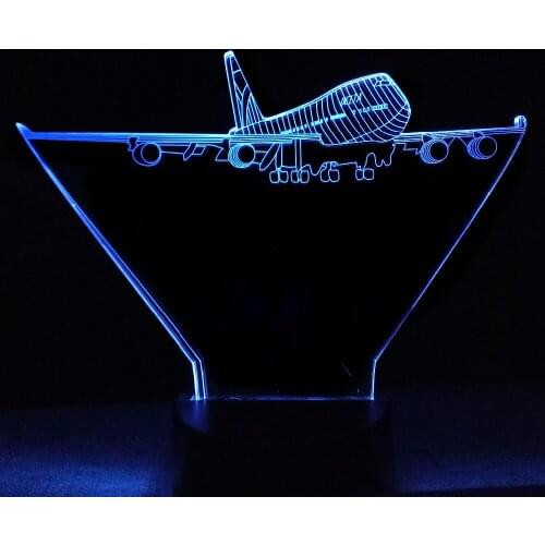 NEW Flying Air Plane 3D Lamp RGB Mood Table Lamp 7 Colors Light LED Night Light Birthday Holiday Decor Gift For Children Friend