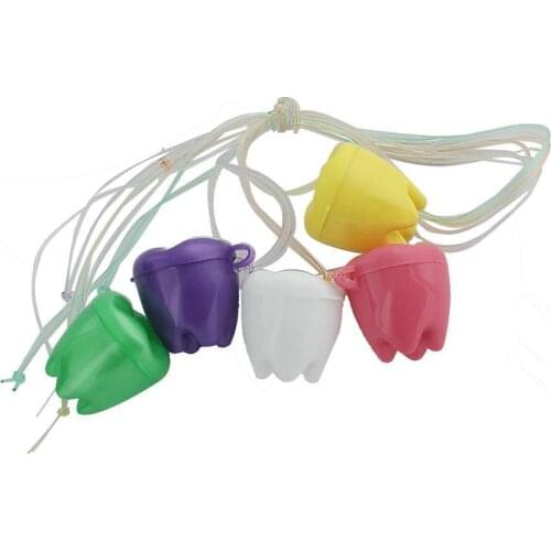 5pcs Children Kids First Teeth Tooth Fairy Saver Boxes Cases with String