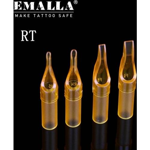 50PCS Disposable Short Tips Yellow Open Mouth 3/5/7/9/11/14R Tattoo Tips With Tattoo Neddles Tattoo Accessories Free Shipping