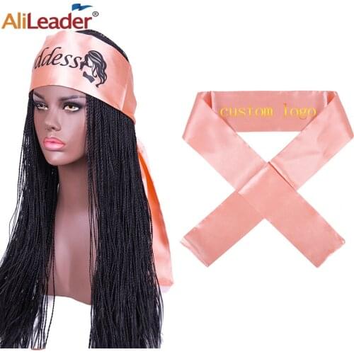 Alileader Custom Satin Edge Scarves For Wigs Satin Scarf For Edges Goddess Wig Grip Headband Satin Edge Laying Scarf Edge Wraps