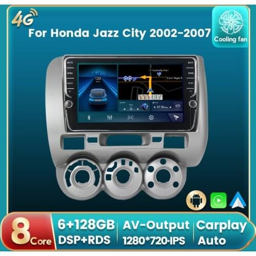 Android 11 4G LTE DSP RDS Car Radio Auto Multimedia DVD Player For Honda Jazz City 2002-2007 GPS Navigation Auto carplay IPS BT
