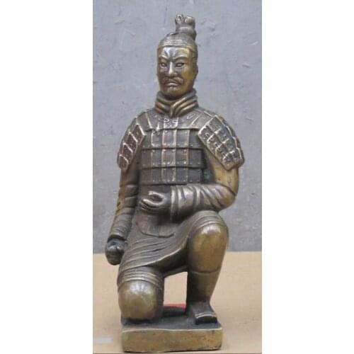 Free shipping bi002080 8.5"Chinese bronze statue Qin shihuang terracotta warrior figures