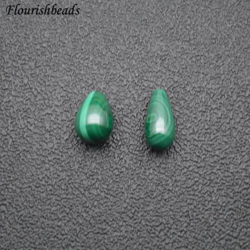 2pc Water Drop Shape Natural Malachite Beads Half Hole Gemstone Materials Necklace Earrings Makings Fine Jewelry DIY Supplies