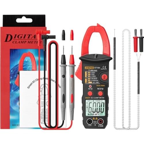 ST184 6000 Counts Digital Professional Multimeter Clamp Meter True RMS AC/DC Voltage Tester AC Current Hz Capacitance Ohm