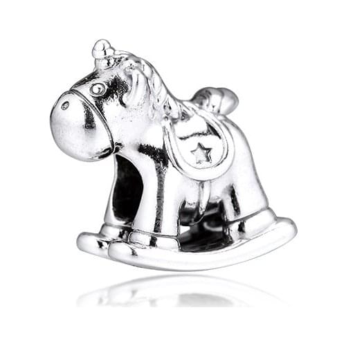 DIY Fits for Pandora Charms Bracelets the Unicorn Rocking Horse Beads 100% 925 Sterling-Silver-Jewelry Free Shipping