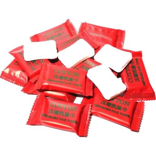 Outdoor Disposable Pure Cotton Compressed Portable Travel Face Towel Water Wet Wipe Washcloth Red Napkin Moistened Tissues