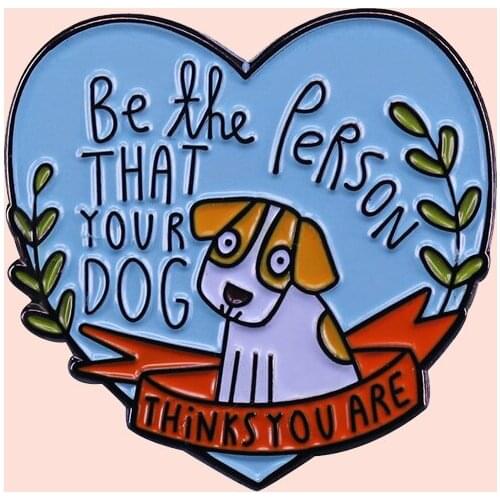 ZF2458 Love Dog Clothing Accessories Enamel Pin Brooch Creative Cartoon Denim Coat Lapel Badge Jewelry Memorial Gift