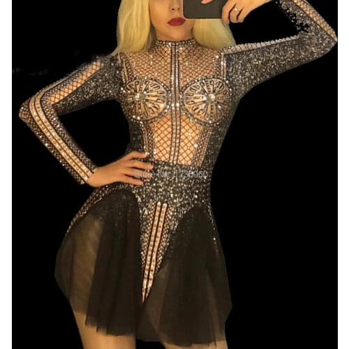 Halloween Drag Queen Costumes Rhinestone Bodysuit Carnival Jumpsuit Performance Costume Party Celebrity Clothing