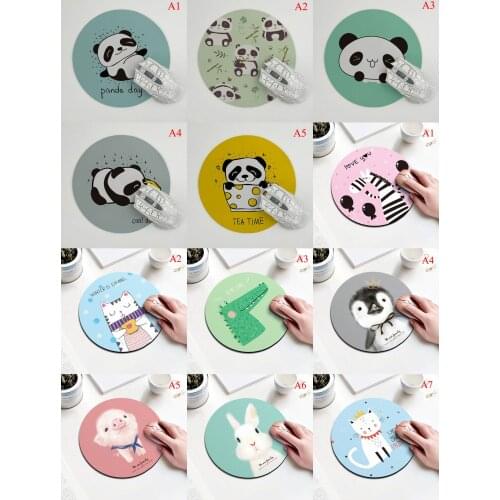Cartoon Panda Rabbit Pig Cat Pattern Round Mousepad 200x200MM 11style Animal Mouse Pad Choose For Gift/game/office Tablet Mats