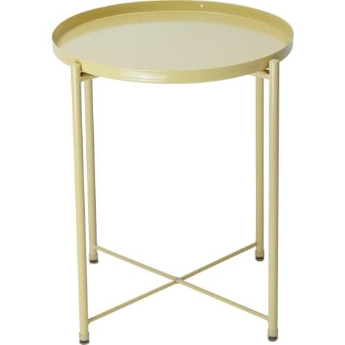 End Table Round Modern Home Decor Metal Anti-skid Sturdy Side Table Coffee Tea Table Nightstand for Indoor Room Bed Room Patio