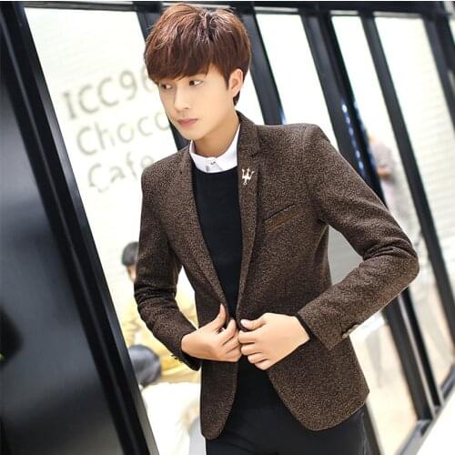 Men Blazer 2020 New Arrival Spring And Autumn Male Leisure Suit Slim Outerwear Single Button Casual Korean Style Hot Sale X03