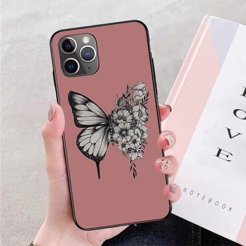 For iPhone S h a w n butterfly Soft TPU Border Apple iPhone Case