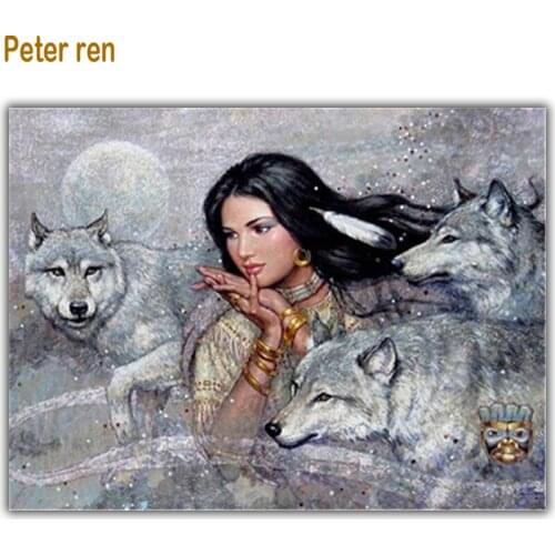 Peter ren DIY Diamond painting cross stitch kits square mosaic icons Diamond Embroidery Full Layout rhinestones Beautiful wolves