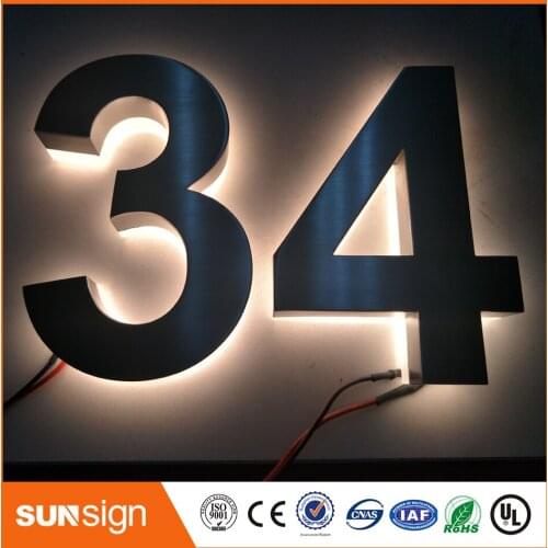 H 20cm 2016 Outdoor outlet Waterproof Custom Metal Backlit Led Channel Letter