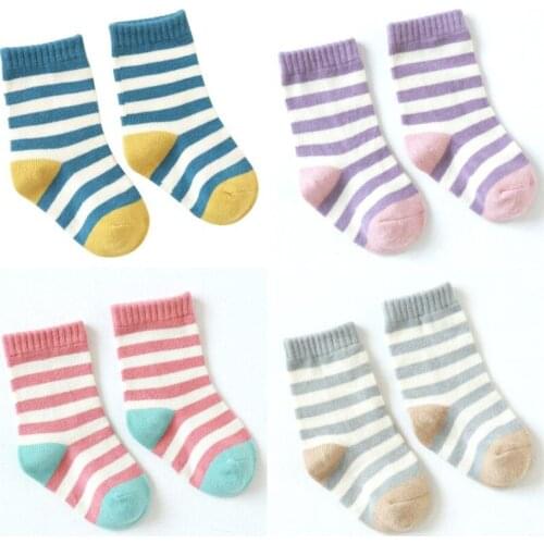 2020 New Kids Cotton Striped Socks Boys Girls Fashion Socks Children Autumn Spring Soft Socks