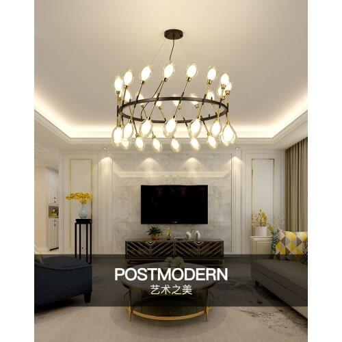 Living Room Chandelier 2020 New Post-Modern Crystal Dining Room Bedroom Light Luxury Nordic Simple Atmosphere Nordic Lamps